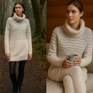 NWT Sleeping On Snow x Anthropologie Shelby 2pc Eyelash Open Knit Sweater Dress